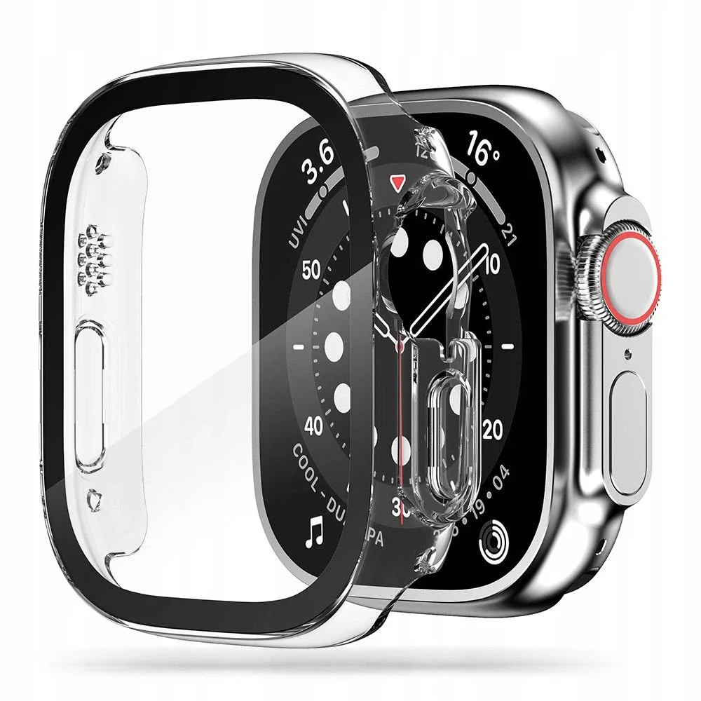 Apple Watch Ultra 49mm 4th Gen Heldekkende deksel med skjermbeskytter, Gjennomsiktig