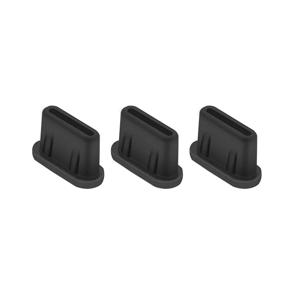 Støvplugg for USB-C-port (3-pack), Svart