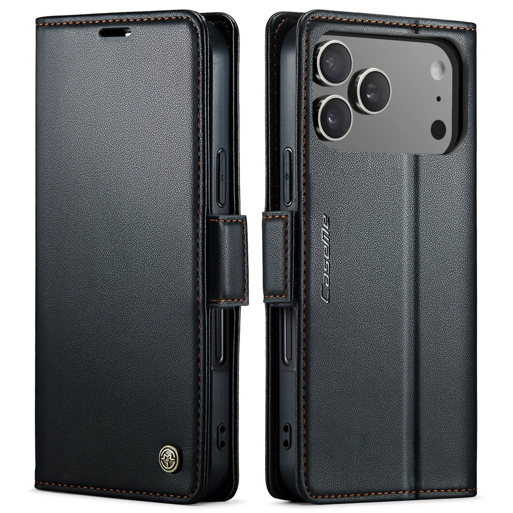 CaseMe iPhone 18 Pro Max Slankt RFID-lommeboketui, Svart