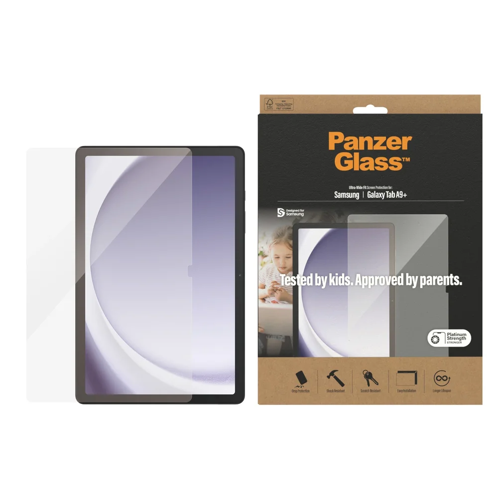 PanzerGlass Samsung Galaxy Tab A11 Plus Skærmbeskytter i ridsefast hærdet glas – Ultra Wide Fit