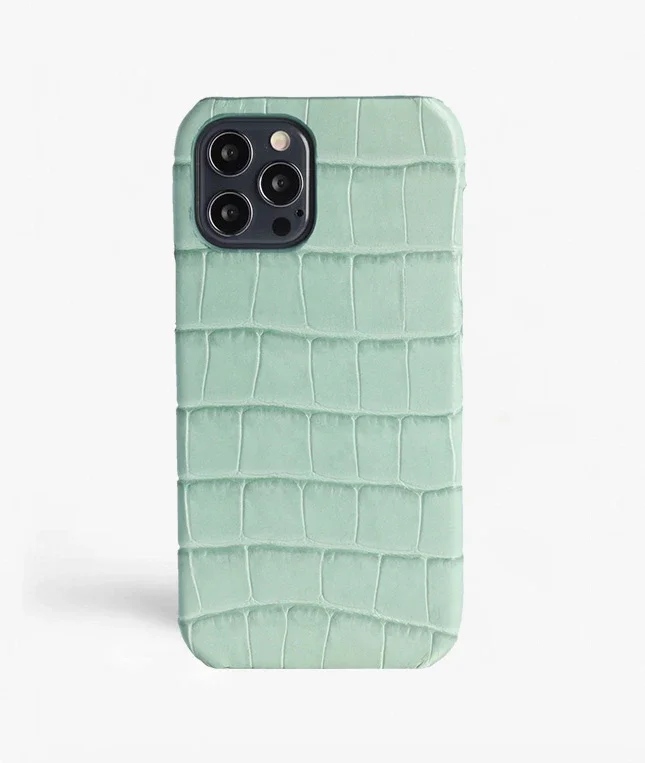 The Case Factory iPhone 12 Pro Max Deksel Croco Lysegrønn