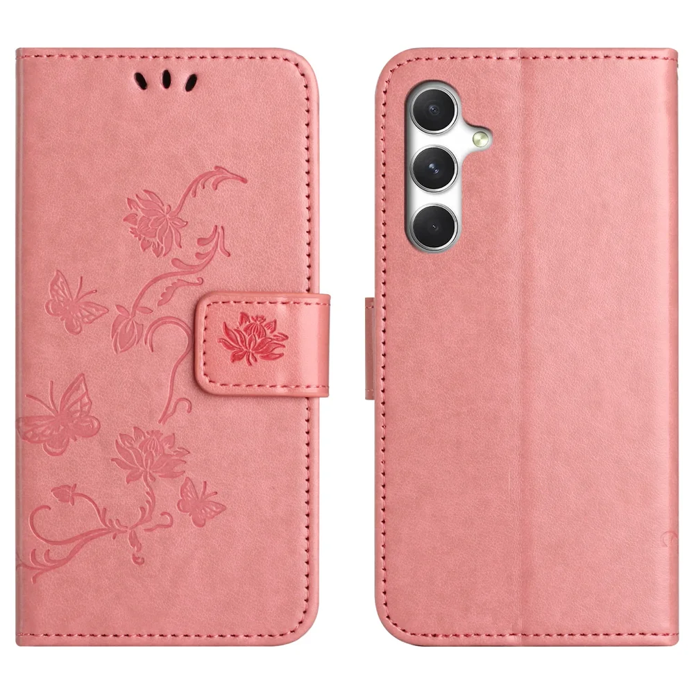 Samsung Galaxy A57 Mobiletui med sommerfugler, Rosa