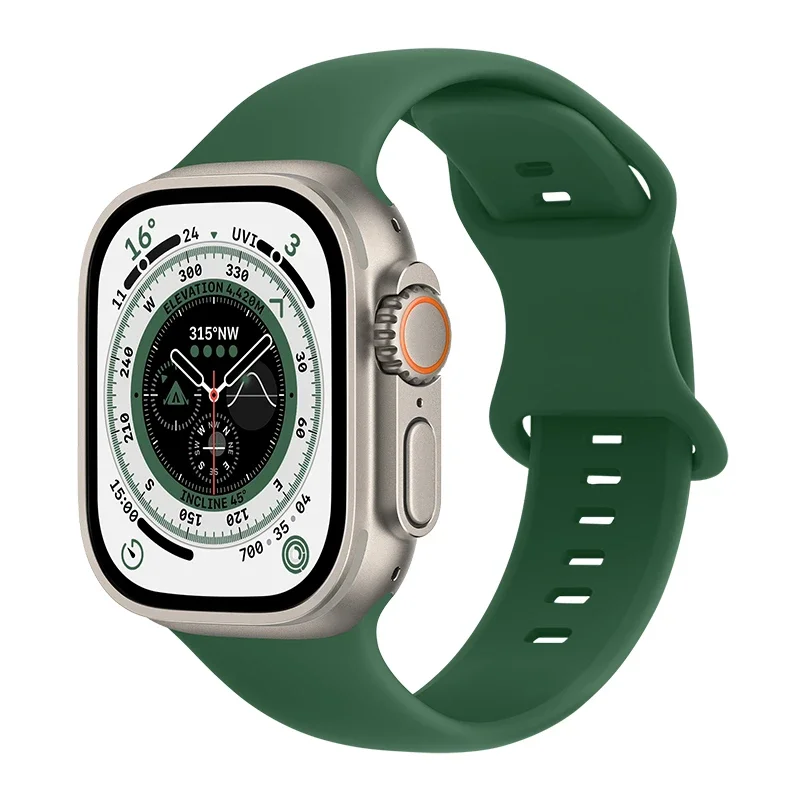 Apple Watch Ultra 49mm 1st Gen Reim i silikon, Grønn Apple Watch Ultra 49mm 1st Gen Reim i silikon, Grønn