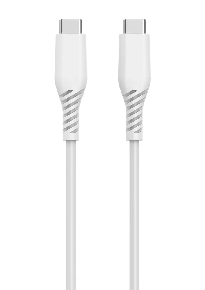 Clas Ohlson Kabel USB-C til USB-C 2m, Hvit Clas Ohlson Kabel USB-C til USB-C 2m, Hvit