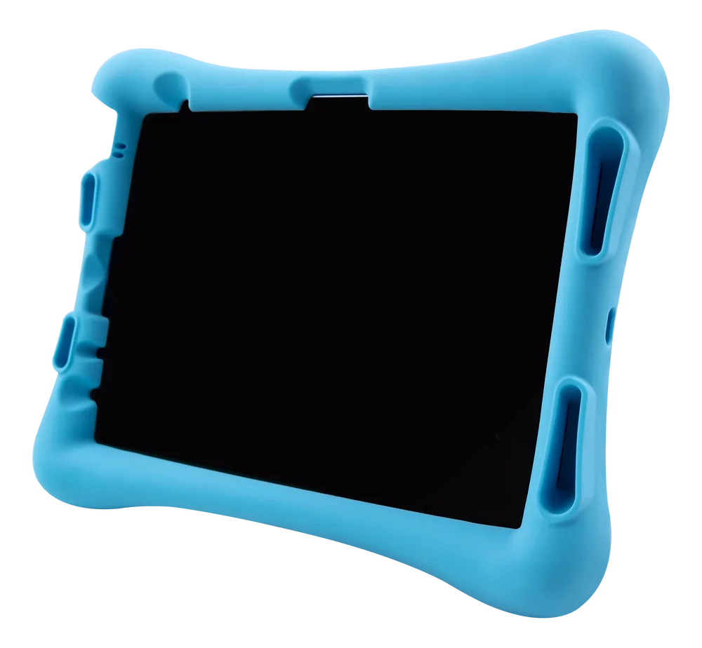 Deltaco Apple iPad Air 11 7th Gen (2025) Mykt silikondeksel for barn med stativfunksjon, Blå