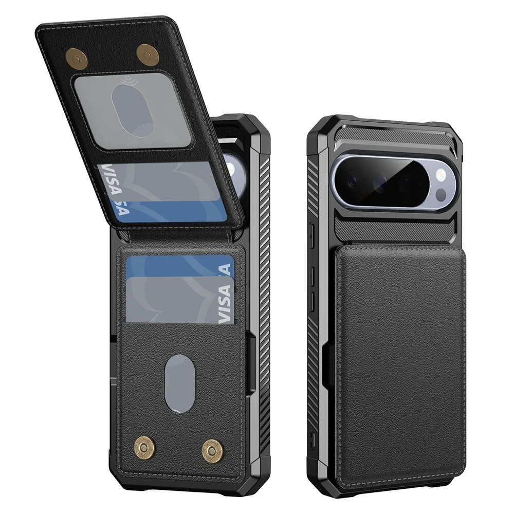 Google Pixel 11 Pro Stilrent Mobildeksel med Lommebok, Svart