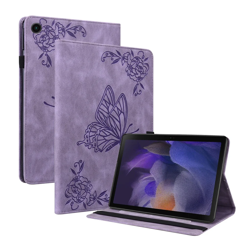 Samsung Galaxy Tab A11 Fint etui med sommerfugler, Lilla Samsung Galaxy Tab A11 Fint etui med sommerfugler, Lilla