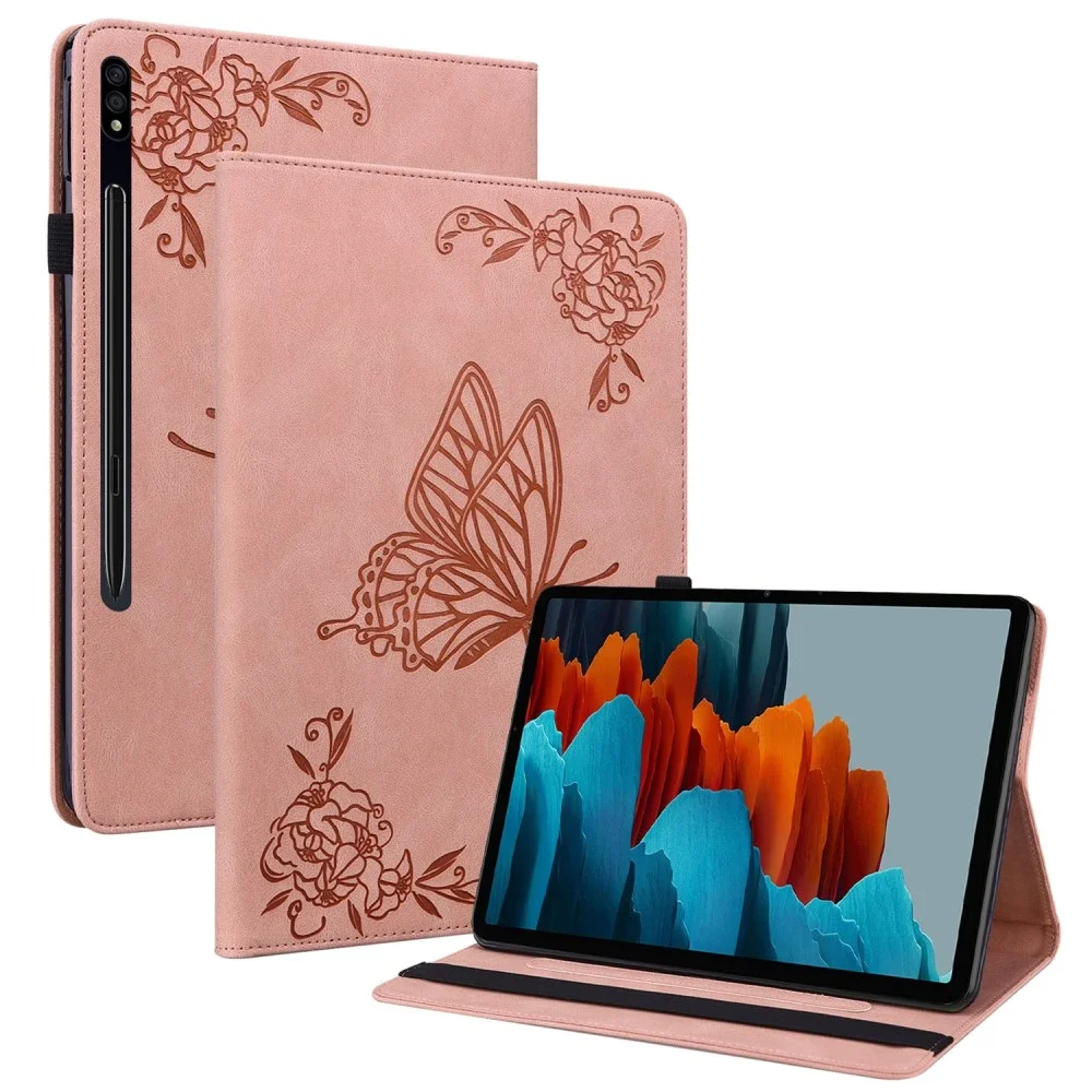 Samsung Galaxy Tab S10 FE Fint etui med sommerfugler, Rosa Samsung Galaxy Tab S10 FE Fint etui med sommerfugler, Rosa