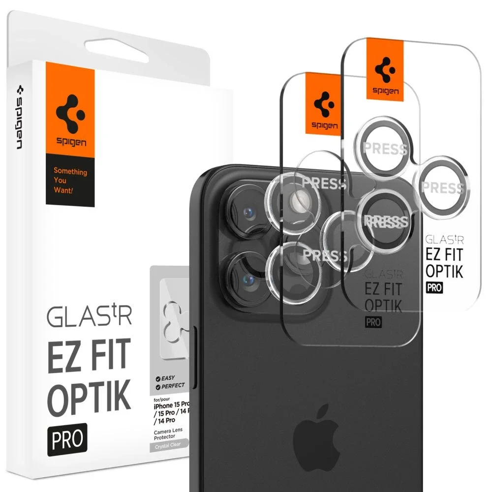 Spigen iPhone 14 Pro Max EZ Fit Linsebeskytter (2-pack), Gjennomsiktig