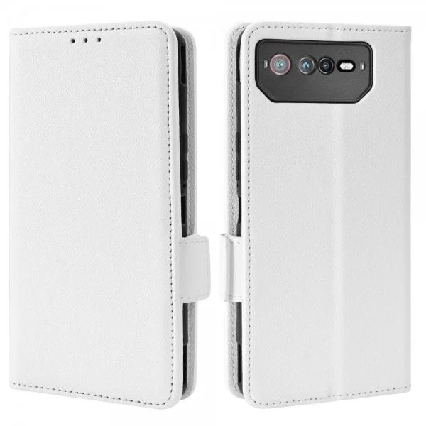 Asus ROG Phone 6/ROG Phone 6 Pro Etui Litchi Hvit v:7240123 Asus ROG Phone 6/ROG Phone 6 Pro Etui Litchi Hvit v:7240123