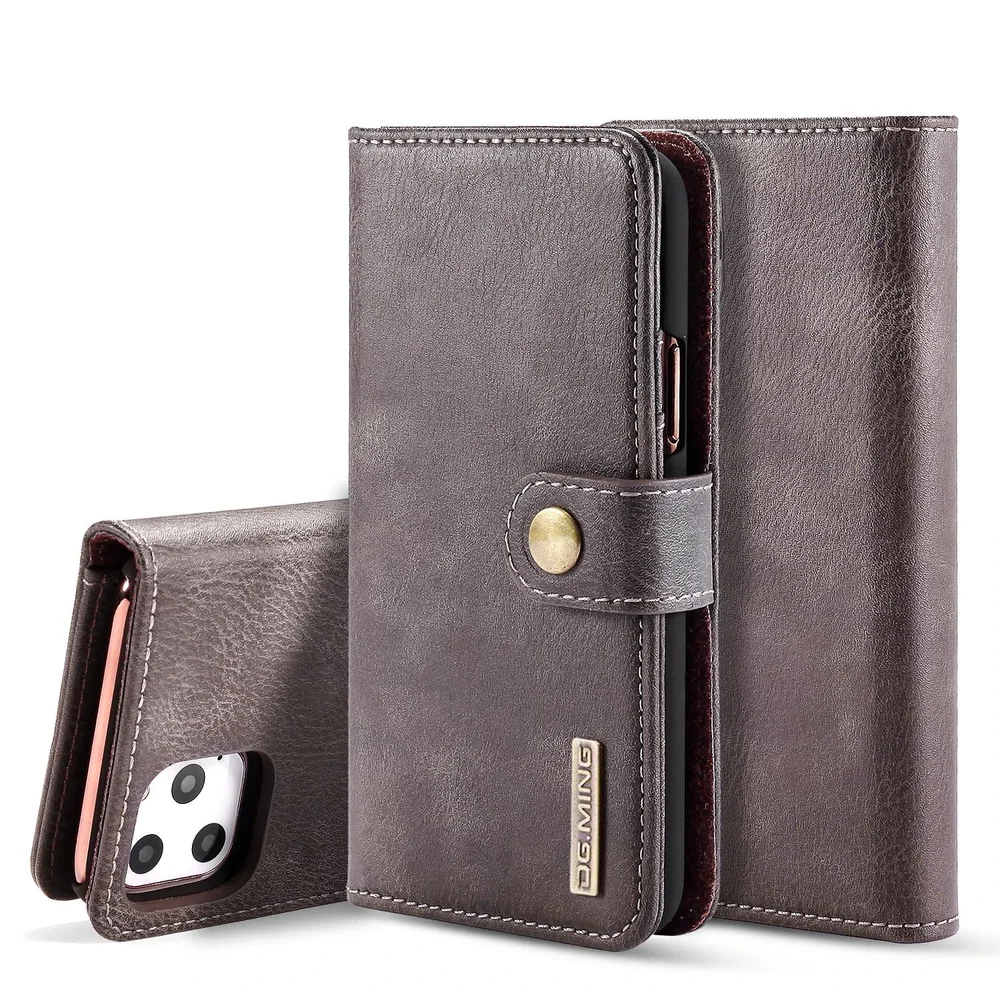 DG.MING iPhone 11 Pro Max Lommeboketui med avtakbart deksel, Brown DG.MING iPhone 11 Pro Max Lommeboketui med avtakbart deksel, Brown