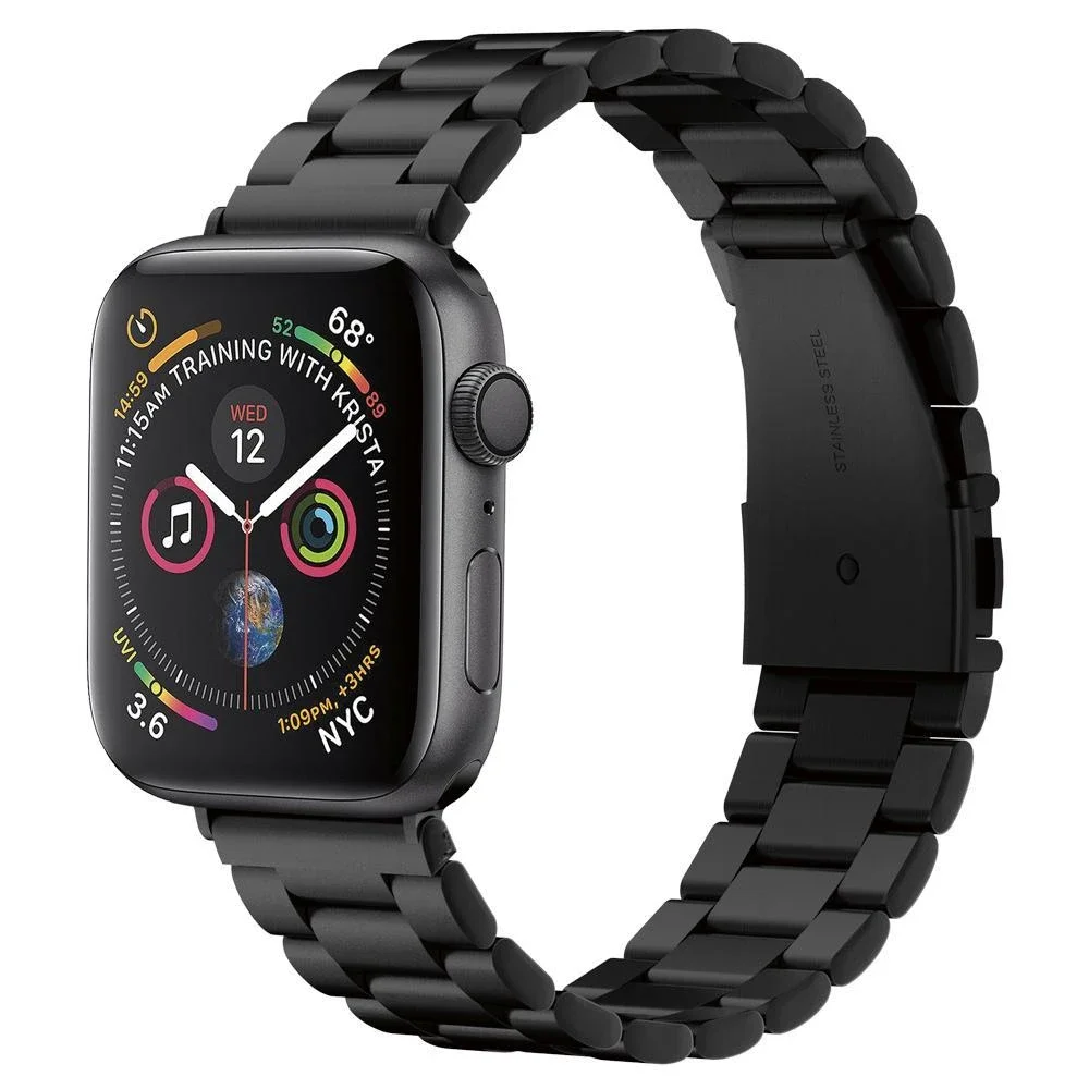 Spigen Apple Watch Series 11 46mm Metallreim Modern Fit, Svart