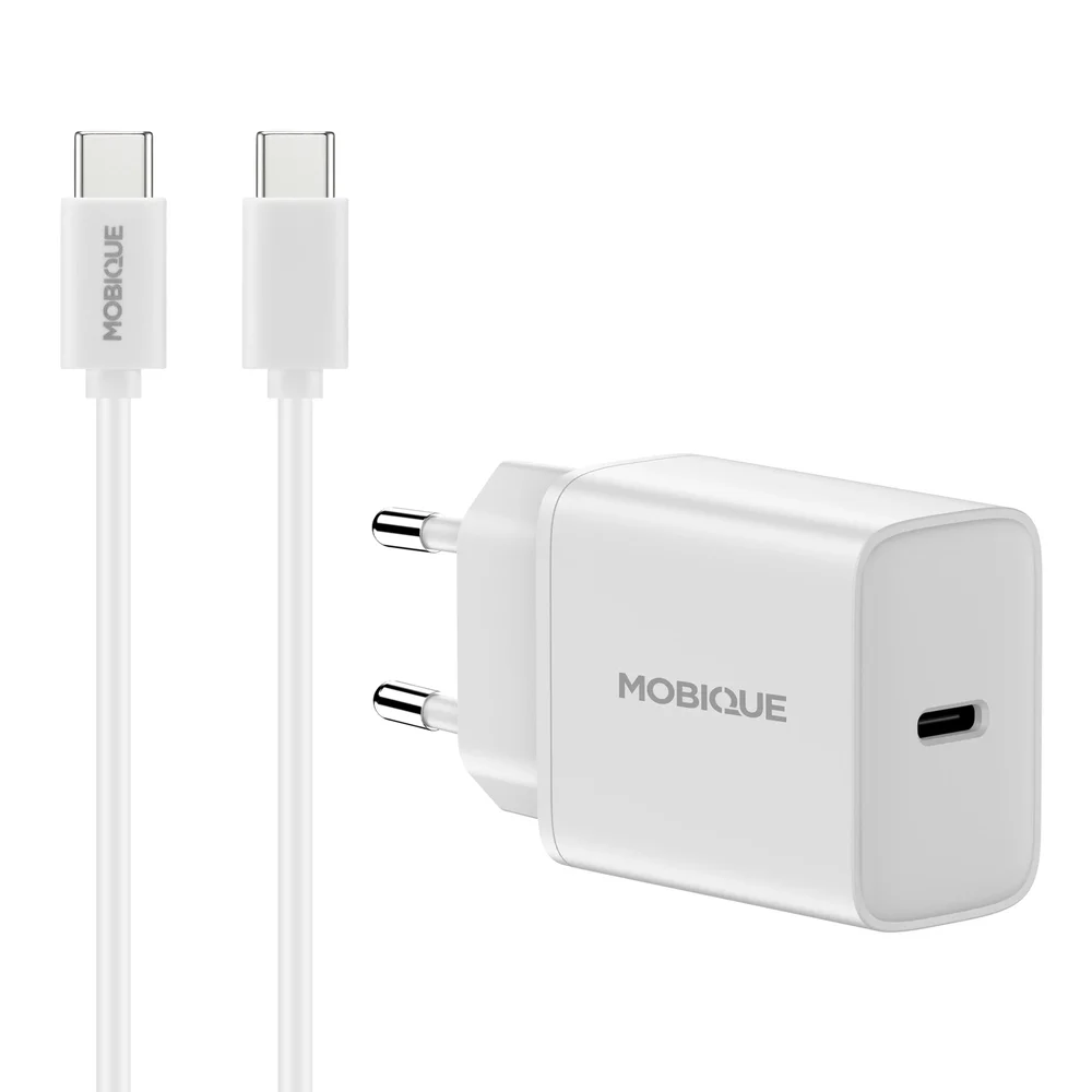 Lader Google Pixel 9a - USB-C 2m kabel & vegglader, Hvit