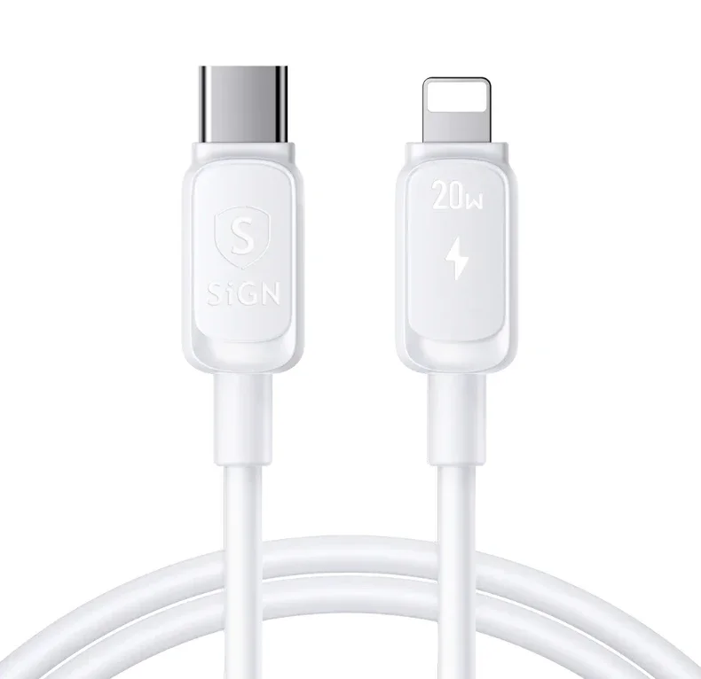 SiGN PD Kabel USB-C til Lightning 20W 1.2m, Hvit SiGN PD Kabel USB-C til Lightning 20W 1.2m, Hvit