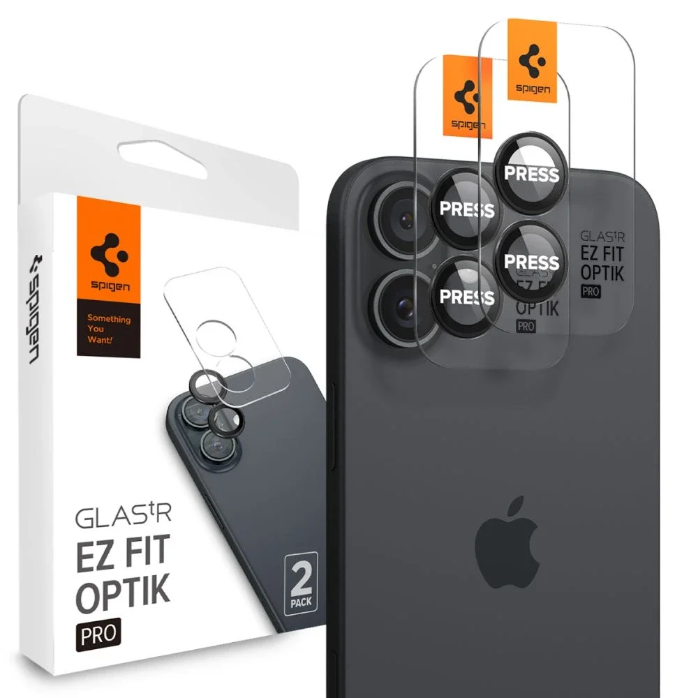 Spigen iPhone 16 Plus EZ Fit Linsebeskytter (2-pack), Svart
