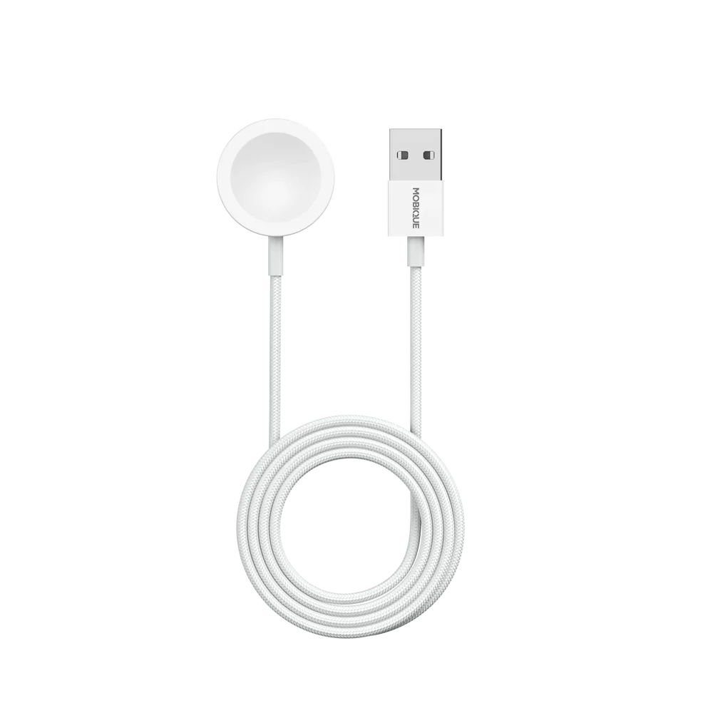 Mobique Apple Watch SE 44mm Lader Magnetisk 1m USB-A, Hvit