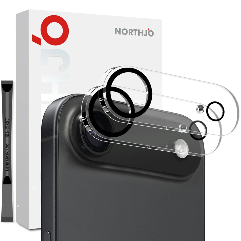 NORTHJO iPhone Air 2-pakning kameralinsebeskytter i herdet glass