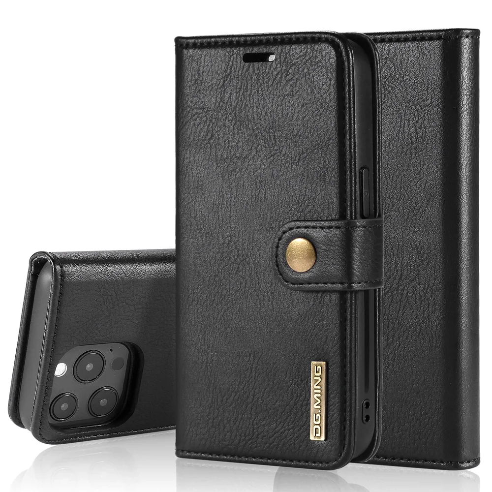 DG.MING iPhone 13 Pro Lommeboketui med avtakbart deksel, Black DG.MING iPhone 13 Pro Lommeboketui med avtakbart deksel, Black
