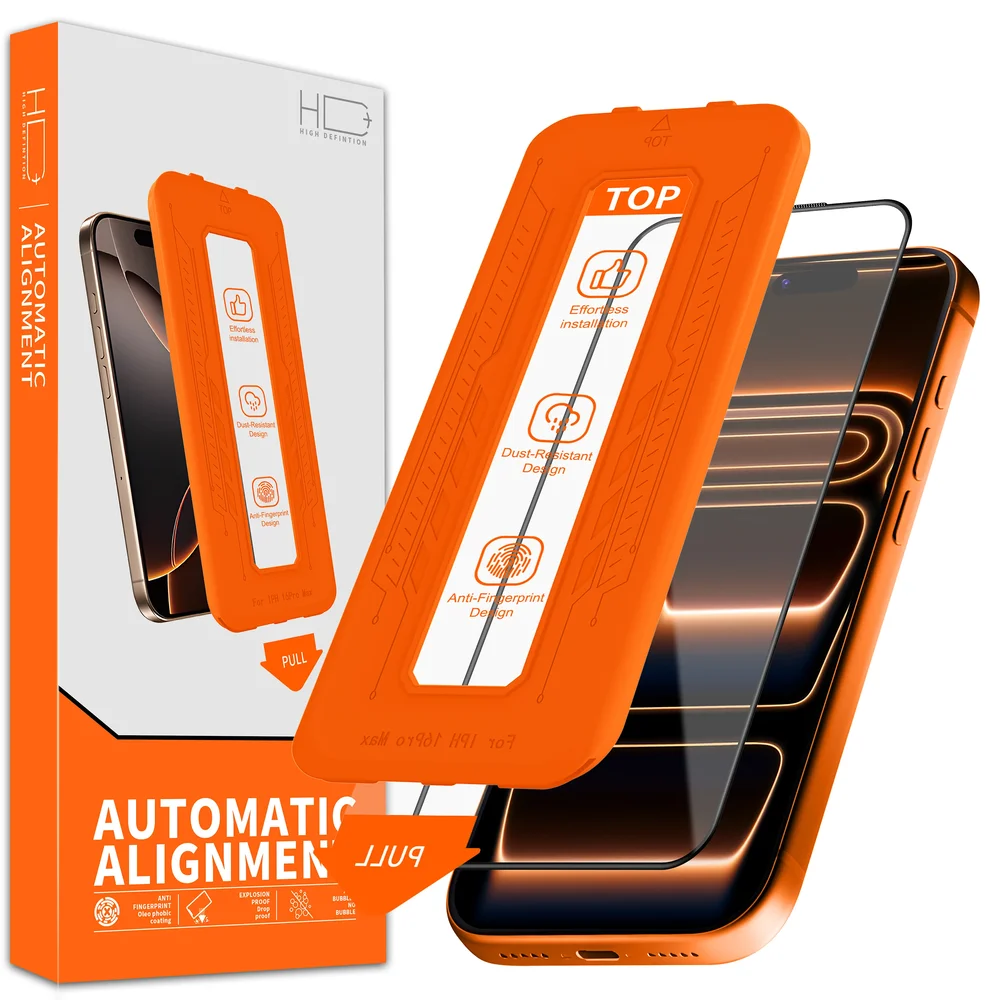 Easy-Install skjermbeskytter i herdet glass 2-pack iPhone 16 Pro Easy-Install skjermbeskytter i herdet glass 2-pack iPhone 16 Pro