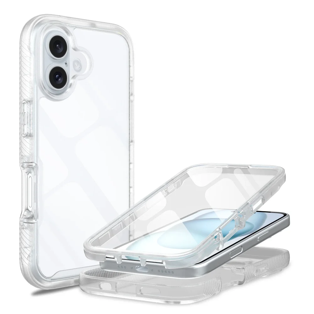 Mobique iPhone 16 Deksel Full Protection, Gjennomsiktig