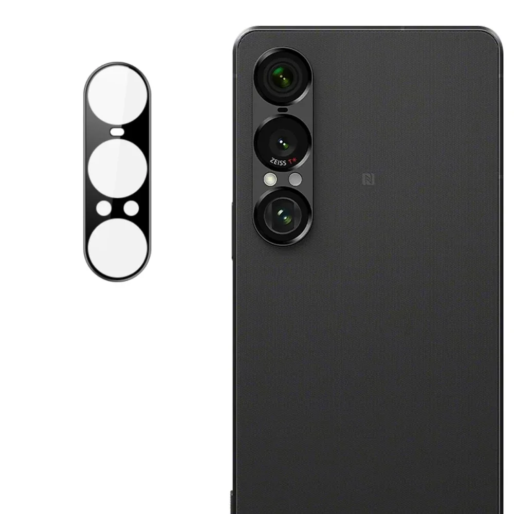 Imak Sony Xperia 1 VII Kameralinsebeskyttelse i glass, Svart Imak Sony Xperia 1 VII Kameralinsebeskyttelse i glass, Svart