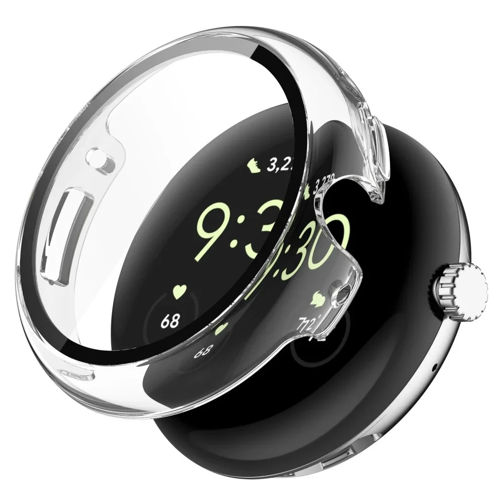 Google Pixel Watch Heldekkende deksel med skjermbeskytter, Gjennomsiktig Google Pixel Watch Heldekkende deksel med skjermbeskytter, Gjennomsiktig