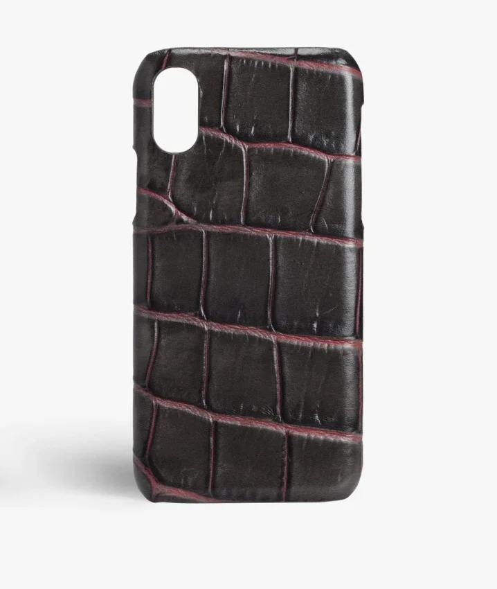 The Case Factory iPhone Xs Max Deksel Croco Taupe/Pink The Case Factory iPhone Xs Max Deksel Croco Taupe/Pink