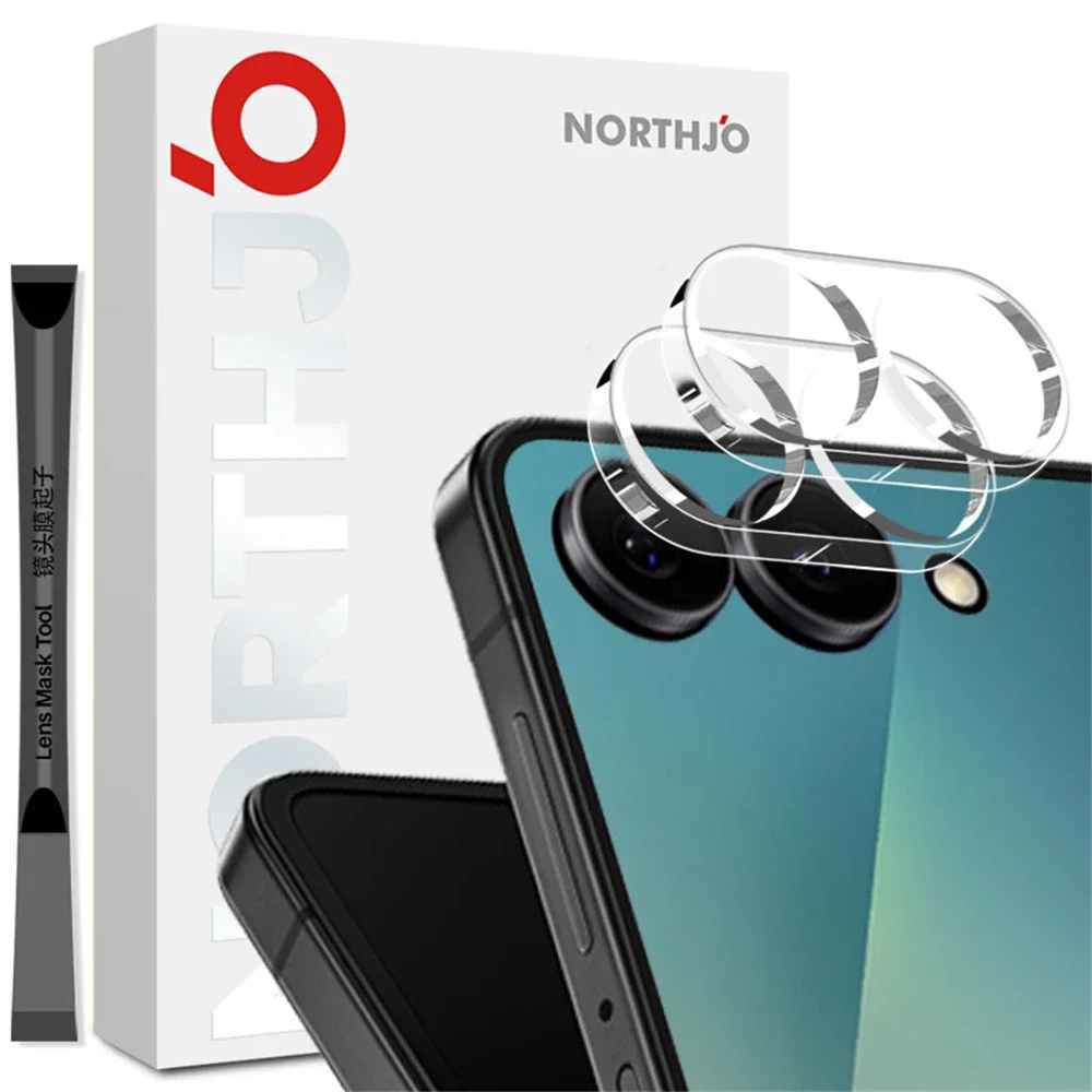 NORTHJO Samsung Galaxy Z Flip 8 2-pakning kameralinsebeskytter i herdet glass
