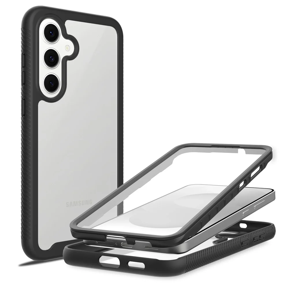 Mobique Samsung Galaxy S25 FE Deksel Full Protection, Svart/gjennomsiktig