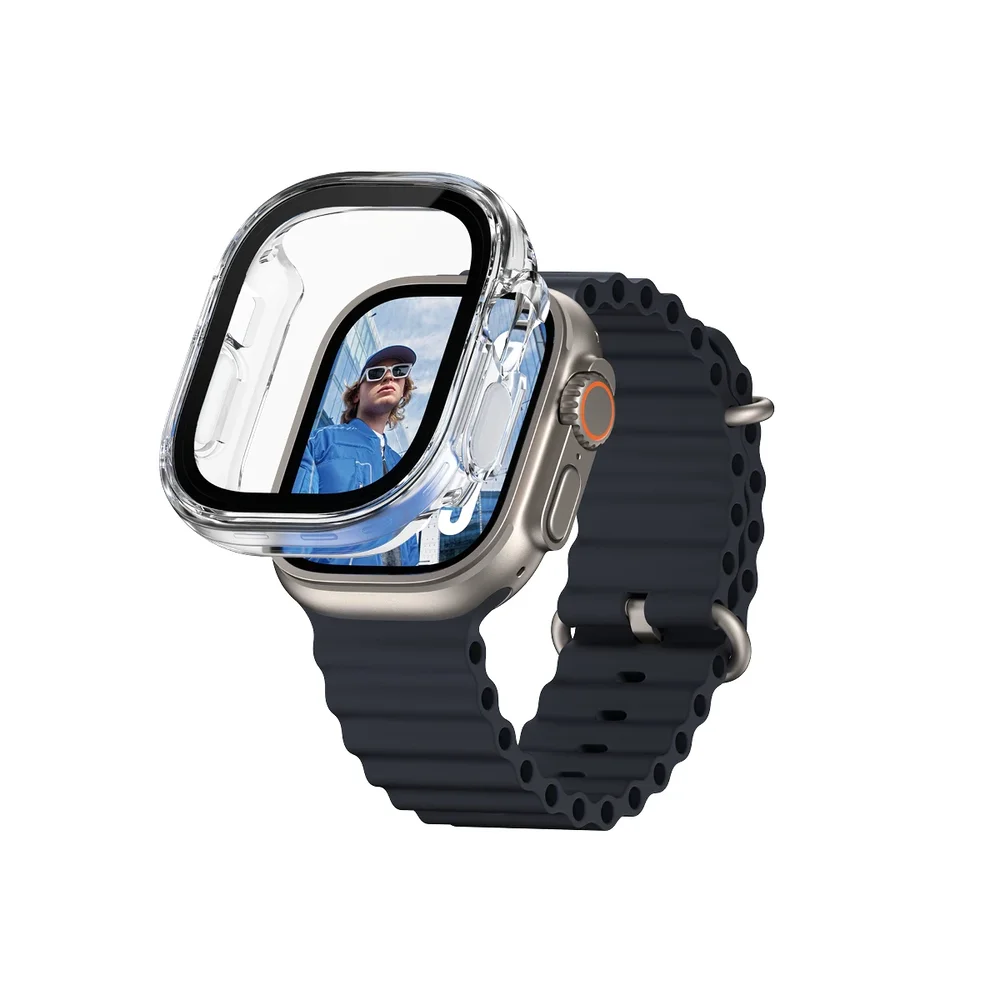 PanzerGlass Apple Watch Ultra 49mm 2nd Gen Slankt heldekkende deksel med skjermbeskytter, gjennomsiktig