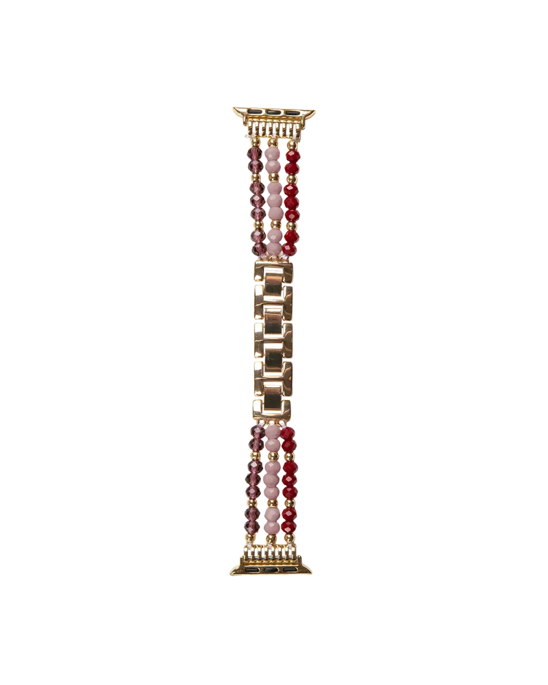 iDeal Of Sweden Apple Watch Series 11 42mm Luksuriøst perlearmbånd, Boho Desert Plum