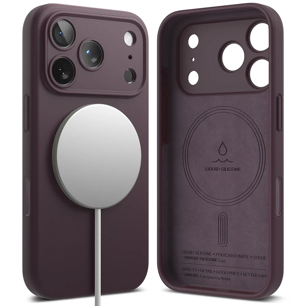 Ringke iPhone 18 Pro MagSafe silikondeksel, Dark Cherry