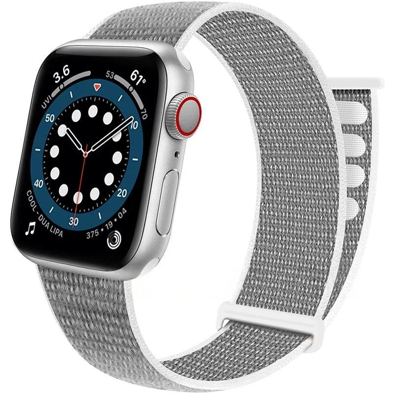 Nylonreim Apple Watch Series 7 45mm, Grå