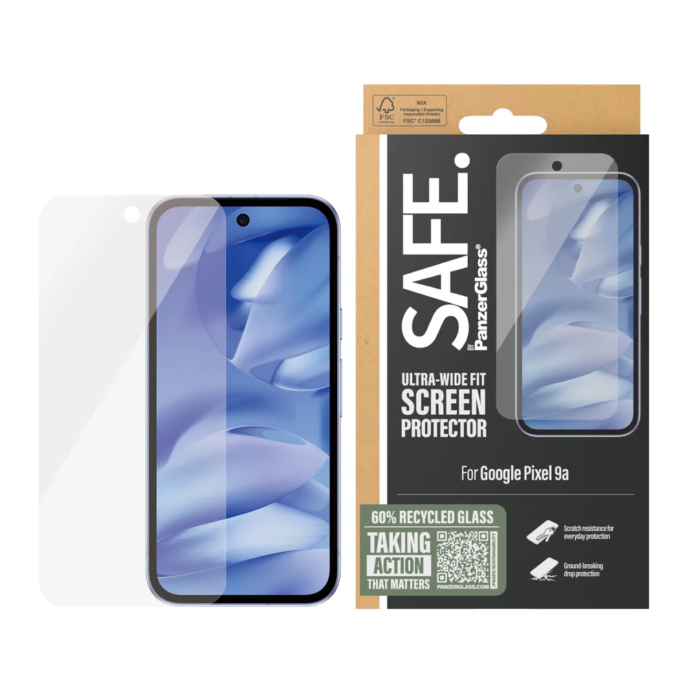 SAFE. by PanzerGlass Google Pixel 9a Skjermbeskytter i glass - Ultra Wide Fit