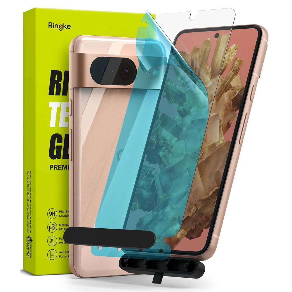 Ringke Google Pixel 8 Skjermbeskytter i glass med monteringsverktøy (2-pack) Ringke Google Pixel 8 Skjermbeskytter i glass med monteringsverktøy (2-pack)