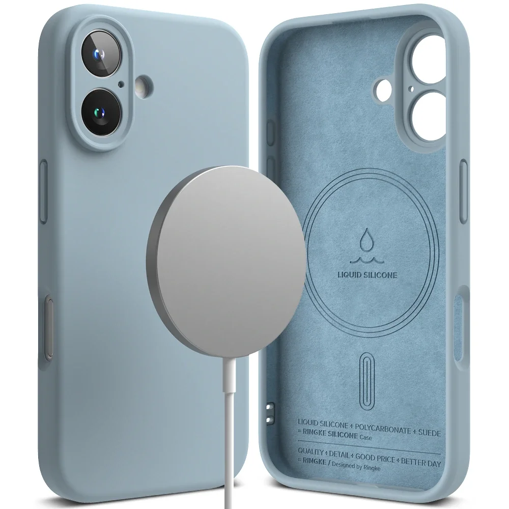 Ringke iPhone 16 MagSafe silikondeksel, Blue Ringke iPhone 16 MagSafe silikondeksel, Blue
