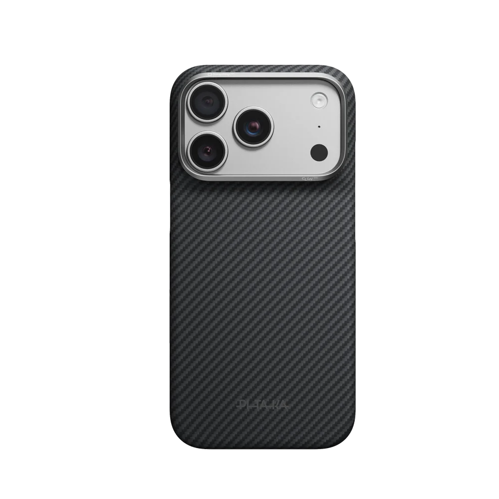 Pitaka iPhone 18 Pro MagSafe Edge-deksel i aramidfiber, Svart