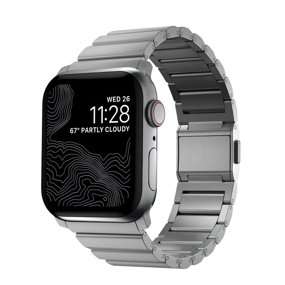 Nomad Apple Watch Series 1-3 38mm Titanium reim, Sølv Nomad Apple Watch Series 1-3 38mm Titanium reim, Sølv