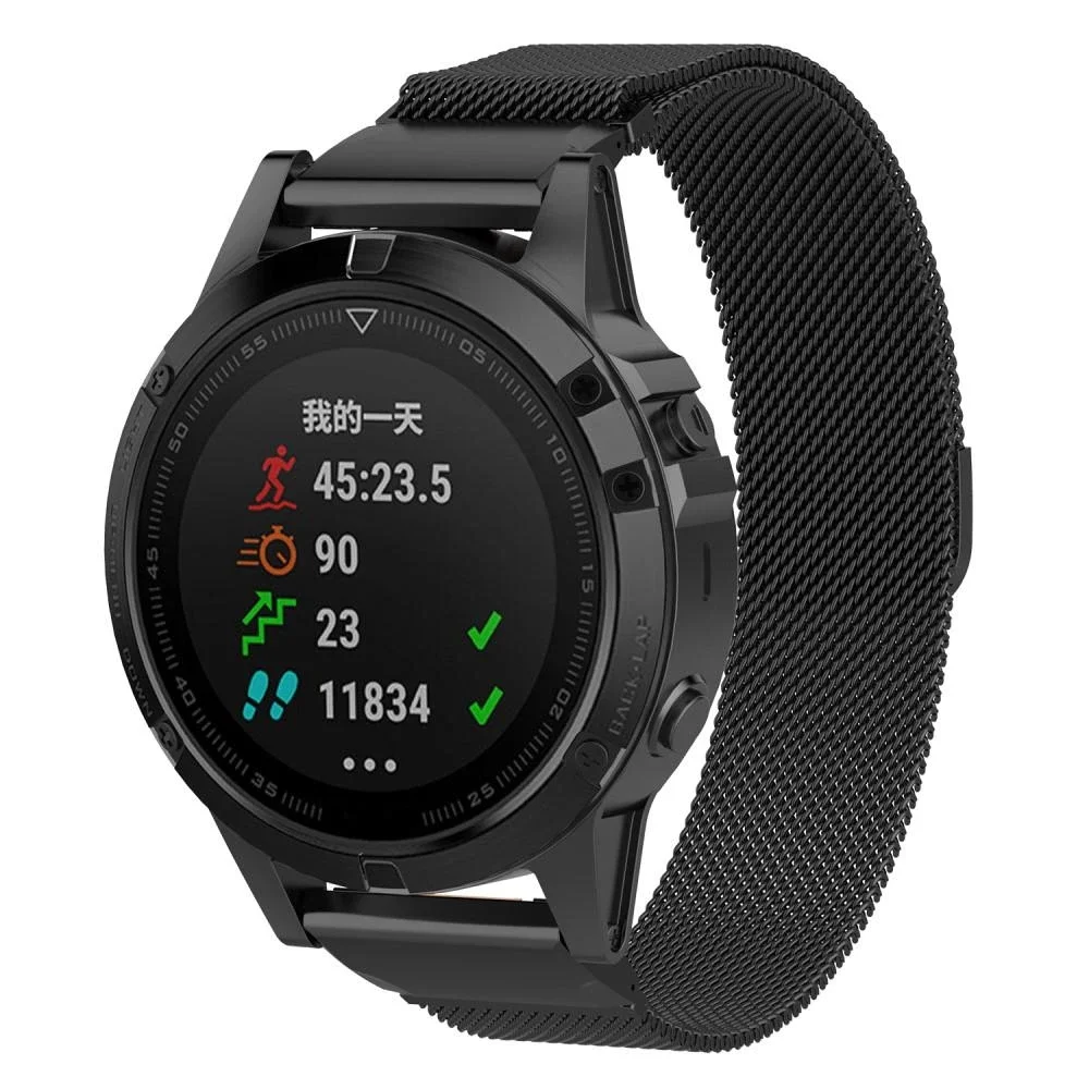 Garmin Quatix 8 47mm Reim Milanese Loop, Svart Garmin Quatix 8 47mm Reim Milanese Loop, Svart