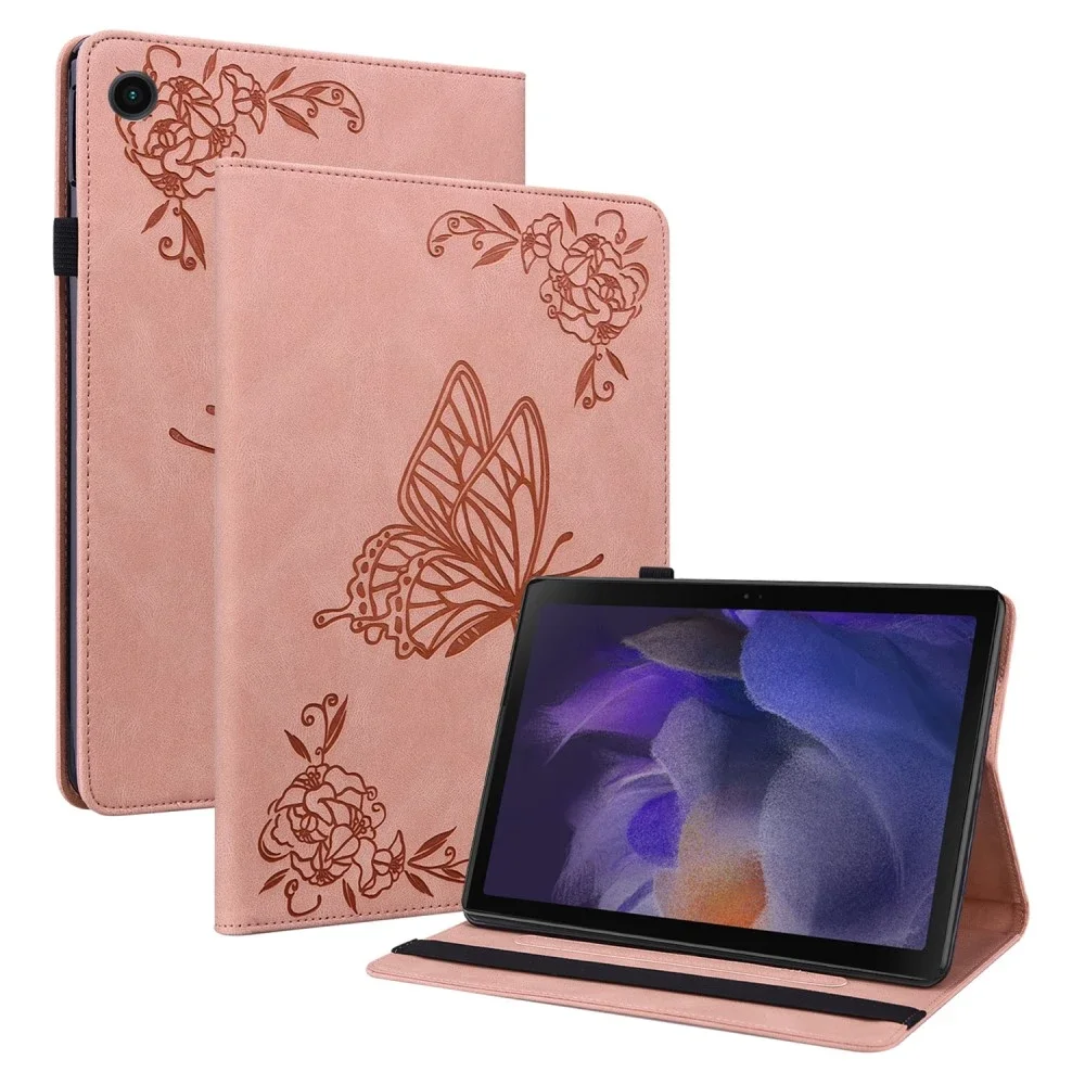 Samsung Galaxy Tab A8 Fint etui med sommerfugler, Rosa Samsung Galaxy Tab A8 Fint etui med sommerfugler, Rosa