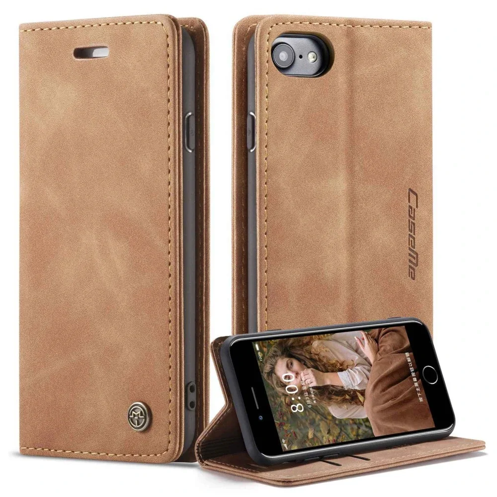 CaseMe iPhone 7 Slankt lommeboketui, Cognac CaseMe iPhone 7 Slankt lommeboketui, Cognac