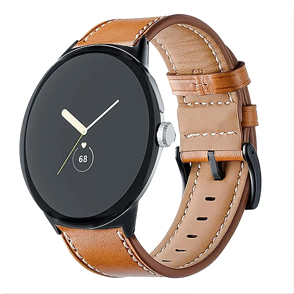Google Pixel Watch 4 41mm Reim i ekte skinn, Cognac Google Pixel Watch 4 41mm Reim i ekte skinn, Cognac