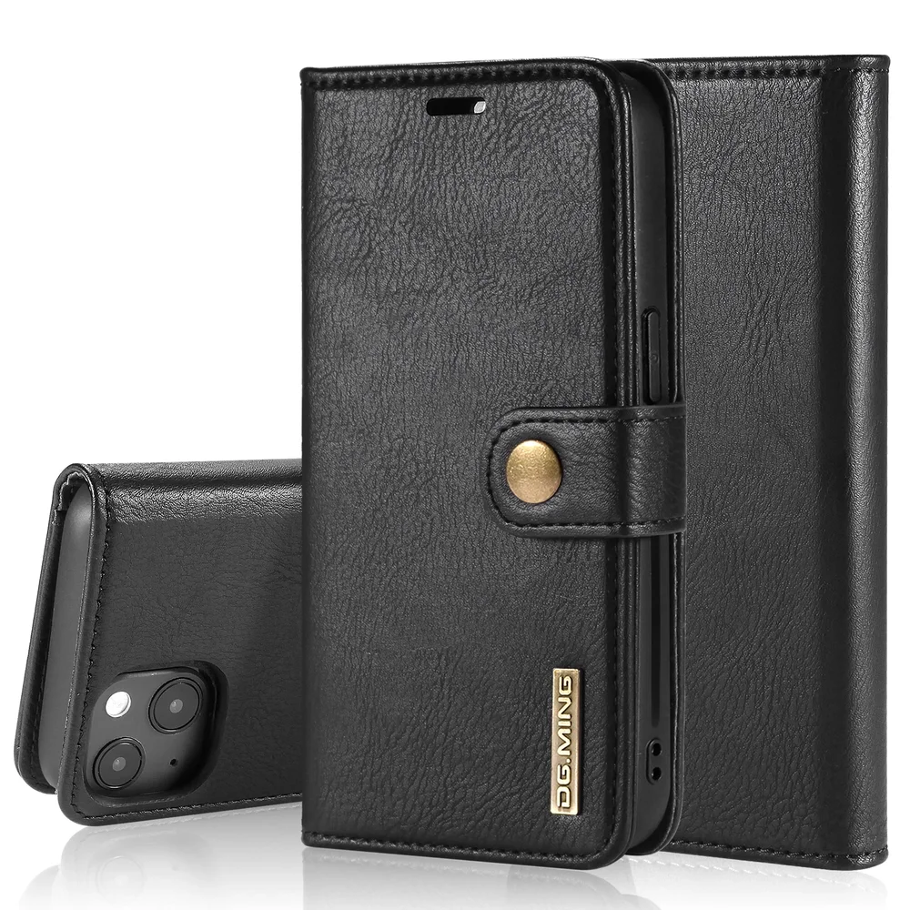 DG.MING iPhone 13 Mini Lommeboketui med avtakbart deksel, Black DG.MING iPhone 13 Mini Lommeboketui med avtakbart deksel, Black