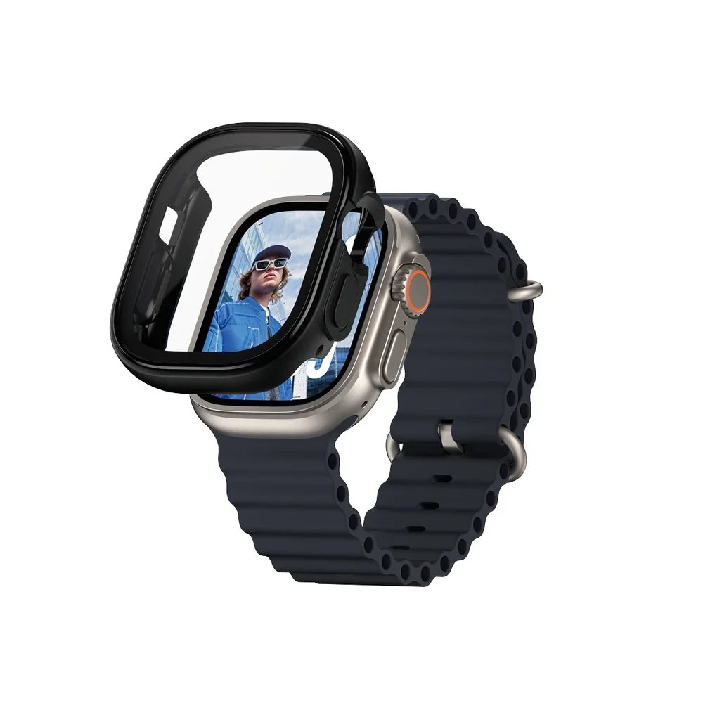 PanzerGlass Apple Watch Ultra 49mm 2nd Gen Slankt heldekkende deksel med skjermbeskytter, Svart