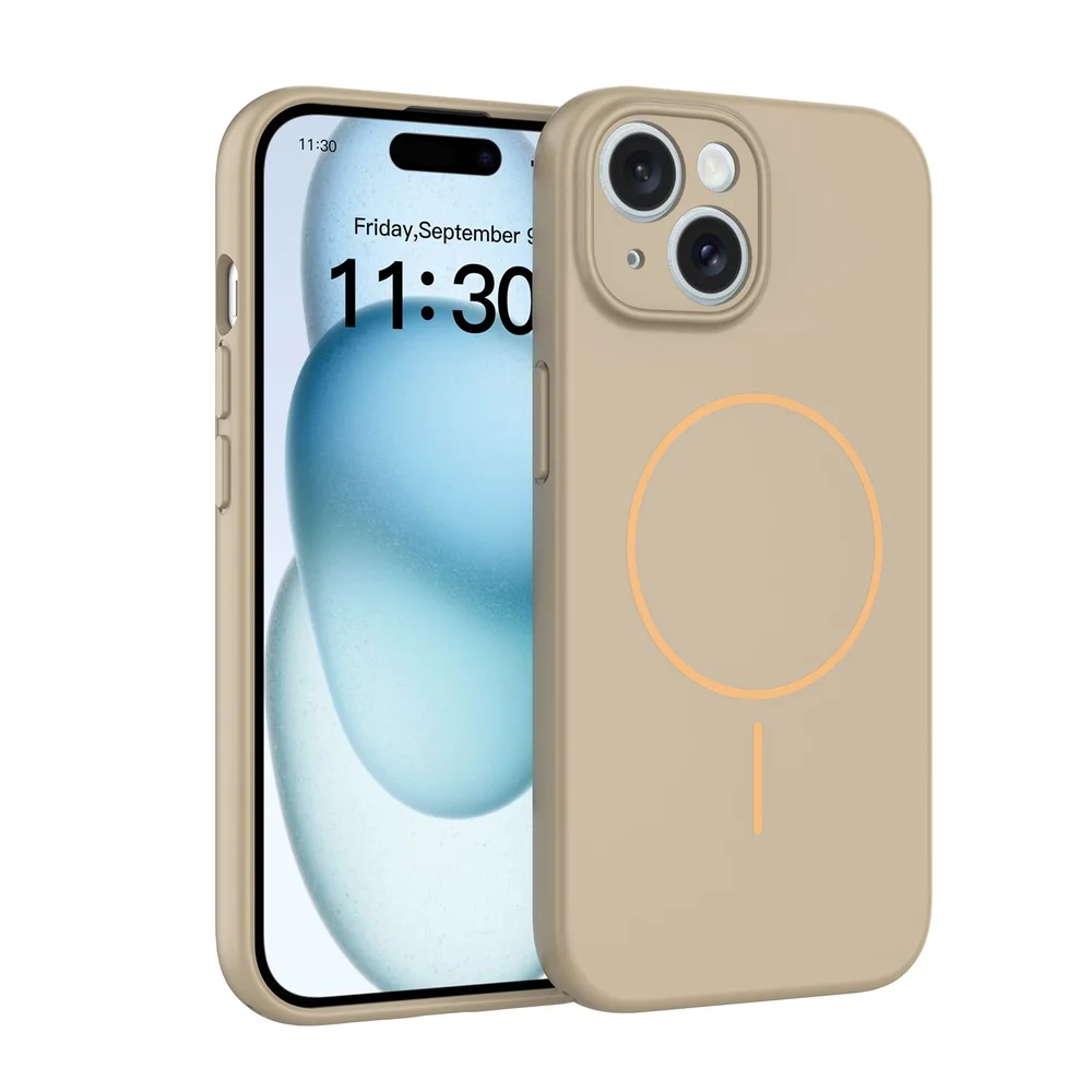 iPhone 15 MagSafe-deksel SoftArmor, Taupe