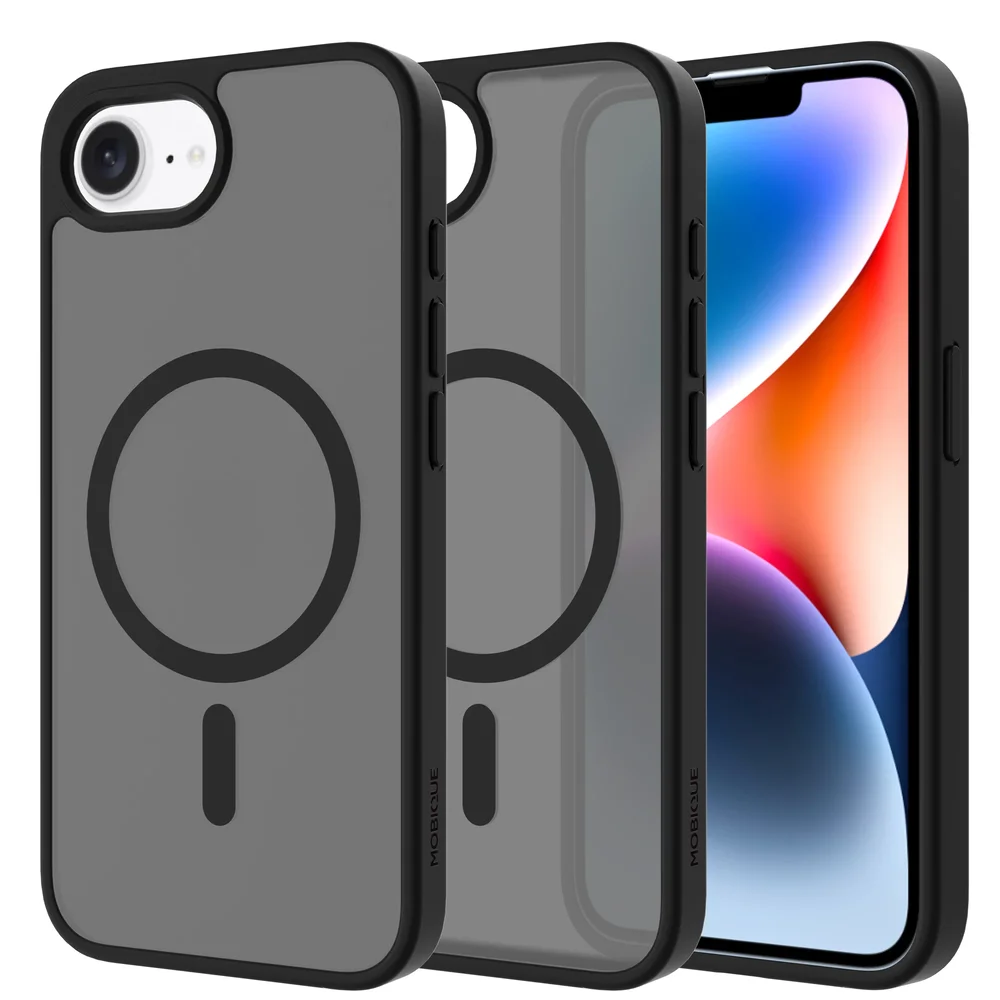Mobique iPhone 16e Hybrid-deksel Magnetisk, Frosted Black