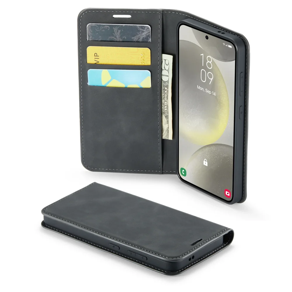 Mobique Samsung Galaxy S24 Slankt etui med kortlomme, Svart