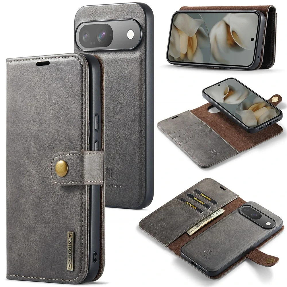 DG.MING Google Pixel 11 Pro Lommeboketui med avtakbart deksel, Brown DG.MING Google Pixel 11 Pro Lommeboketui med avtakbart deksel, Brown