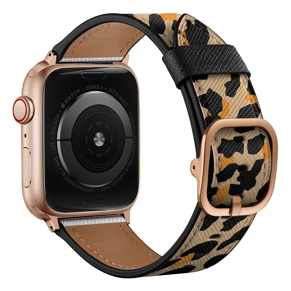 Apple Watch Ultra 49mm 1st Gen Reim i ekte skinn, Leopard Apple Watch Ultra 49mm 1st Gen Reim i ekte skinn, Leopard
