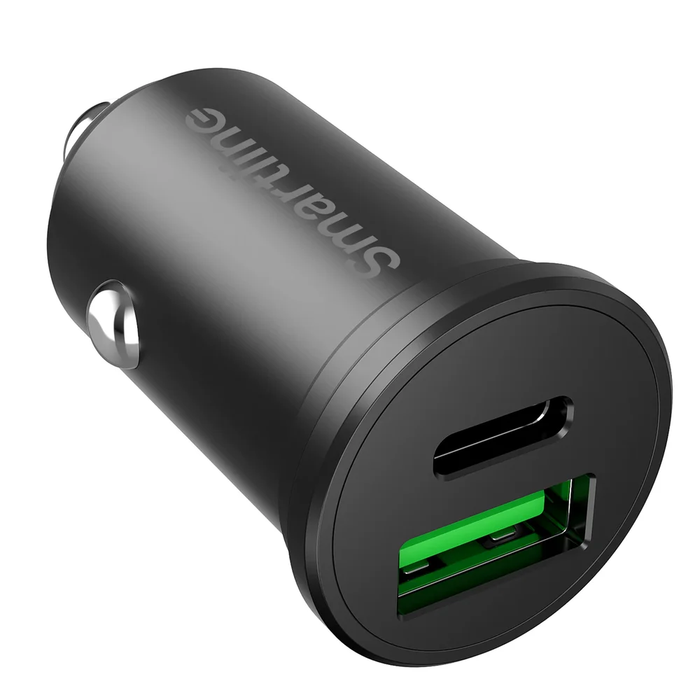 Smartline Billader med USB-C + USB-A Port PD 45W, Svart